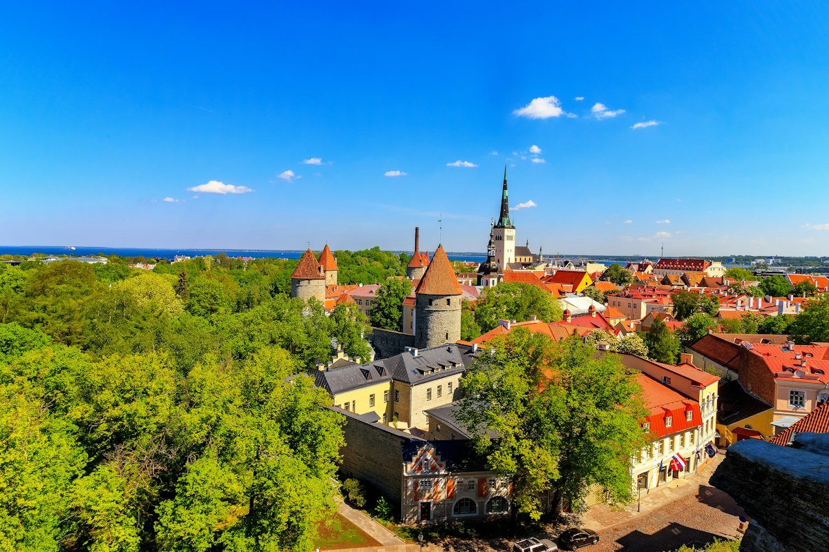 Rooftops and spires of Tallinn old town