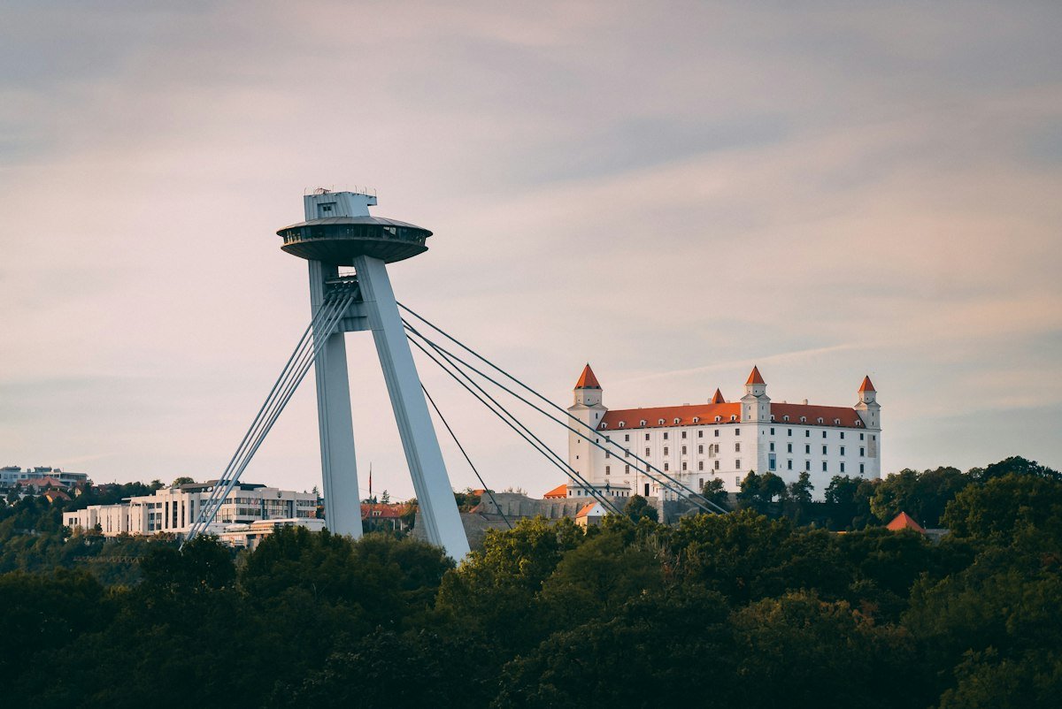 Bratislava tower and castle in Slovakia