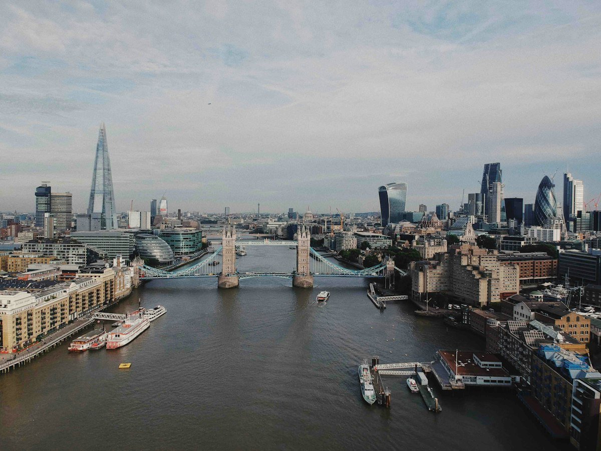 A bridge between buildings in London